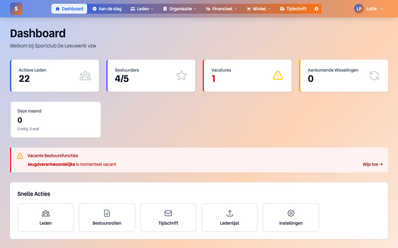 Ledenboek Dashboard