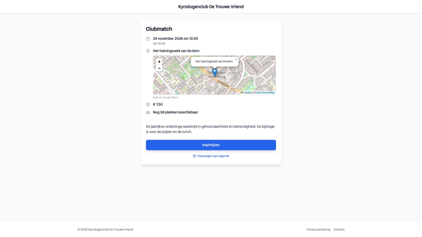 Een evenement met online inschrijving opzetten