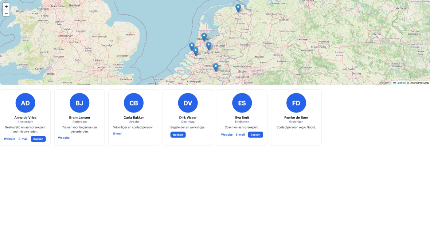 Leden of docenten op je eigen website tonen